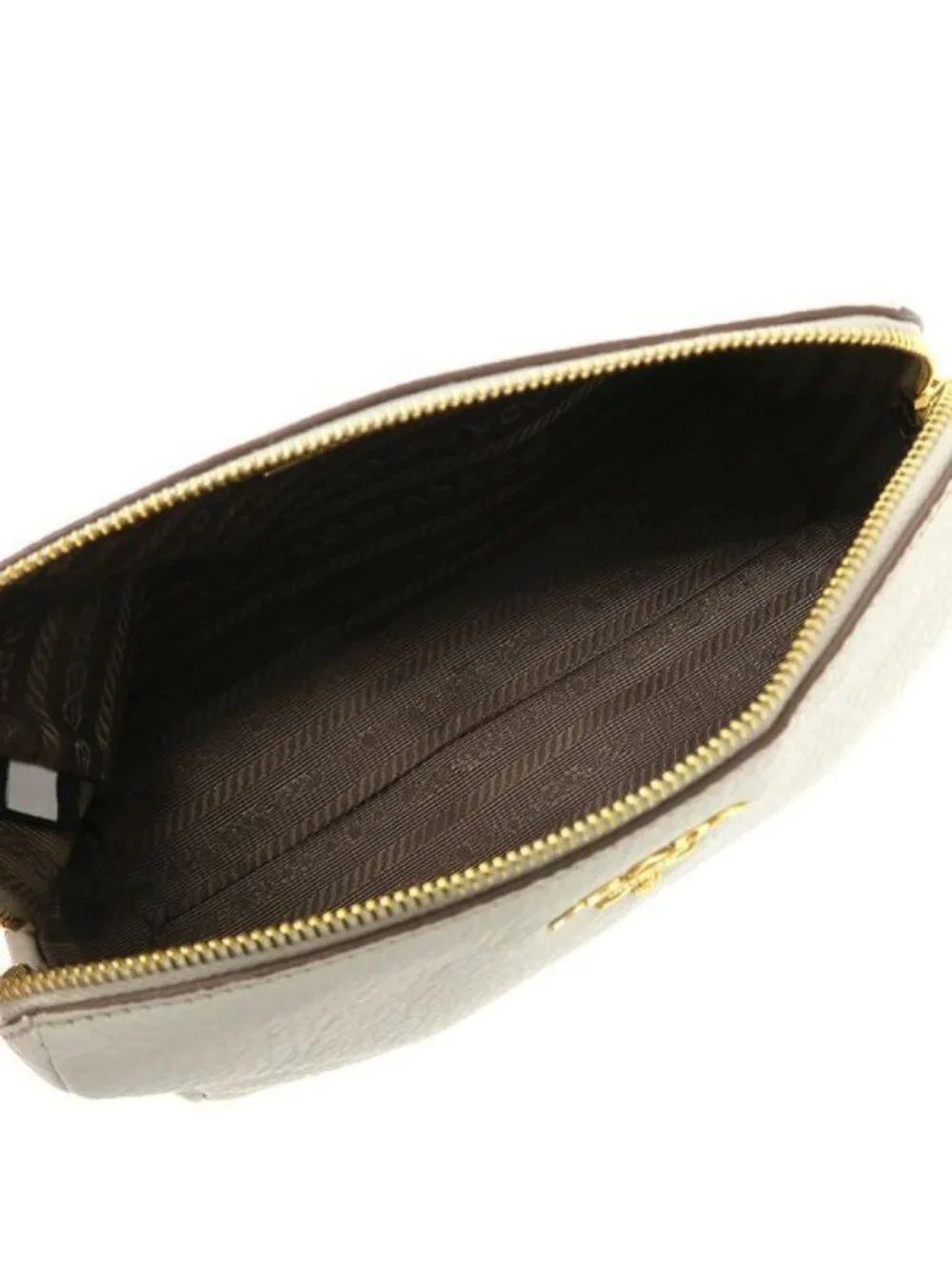 Prada Leather Pouch White